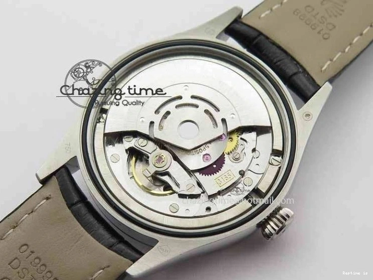 1218 Cellini Date VF Best Edition SS Black Dial Stick Markers On Black Leather Strap A Lightweight 3725